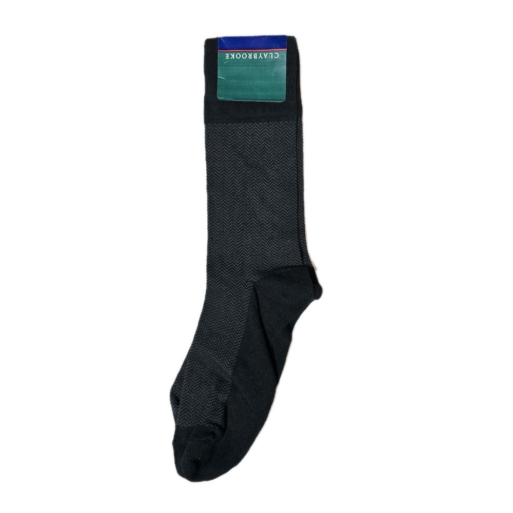 Claybrooke Men's Vintage Socks Black Nylon Cotton Blend New‎